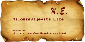 Miloszavlyevits Elza névjegykártya